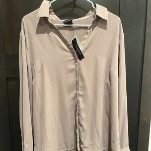 Worthington Tan Women's Dress Shirt - XL